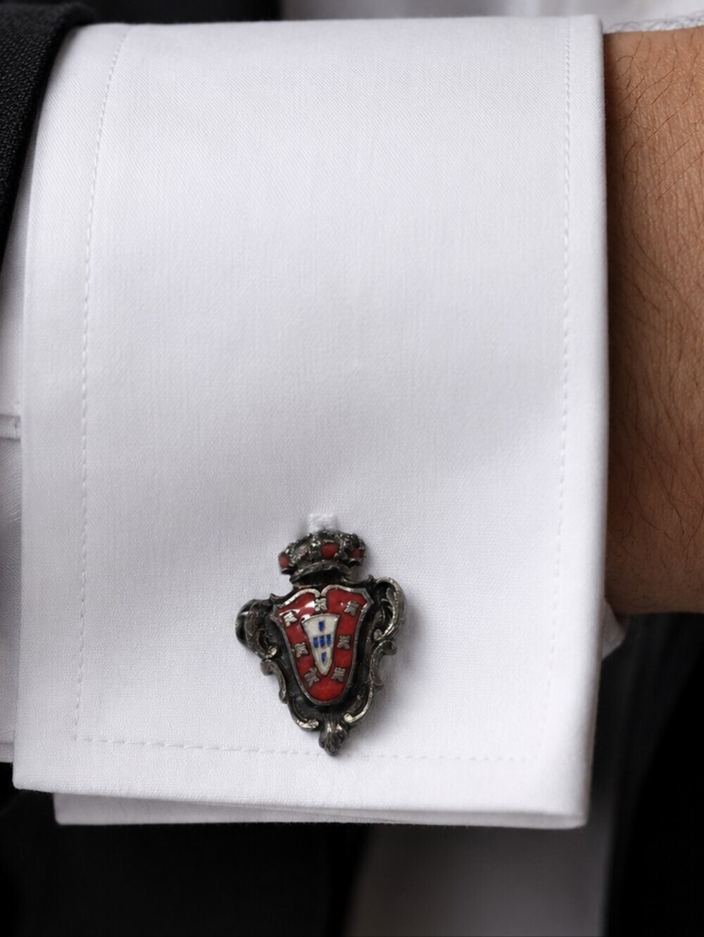 Military Monarchy Rosas De Portugal Cufflinks Pre-Owned  VTG
